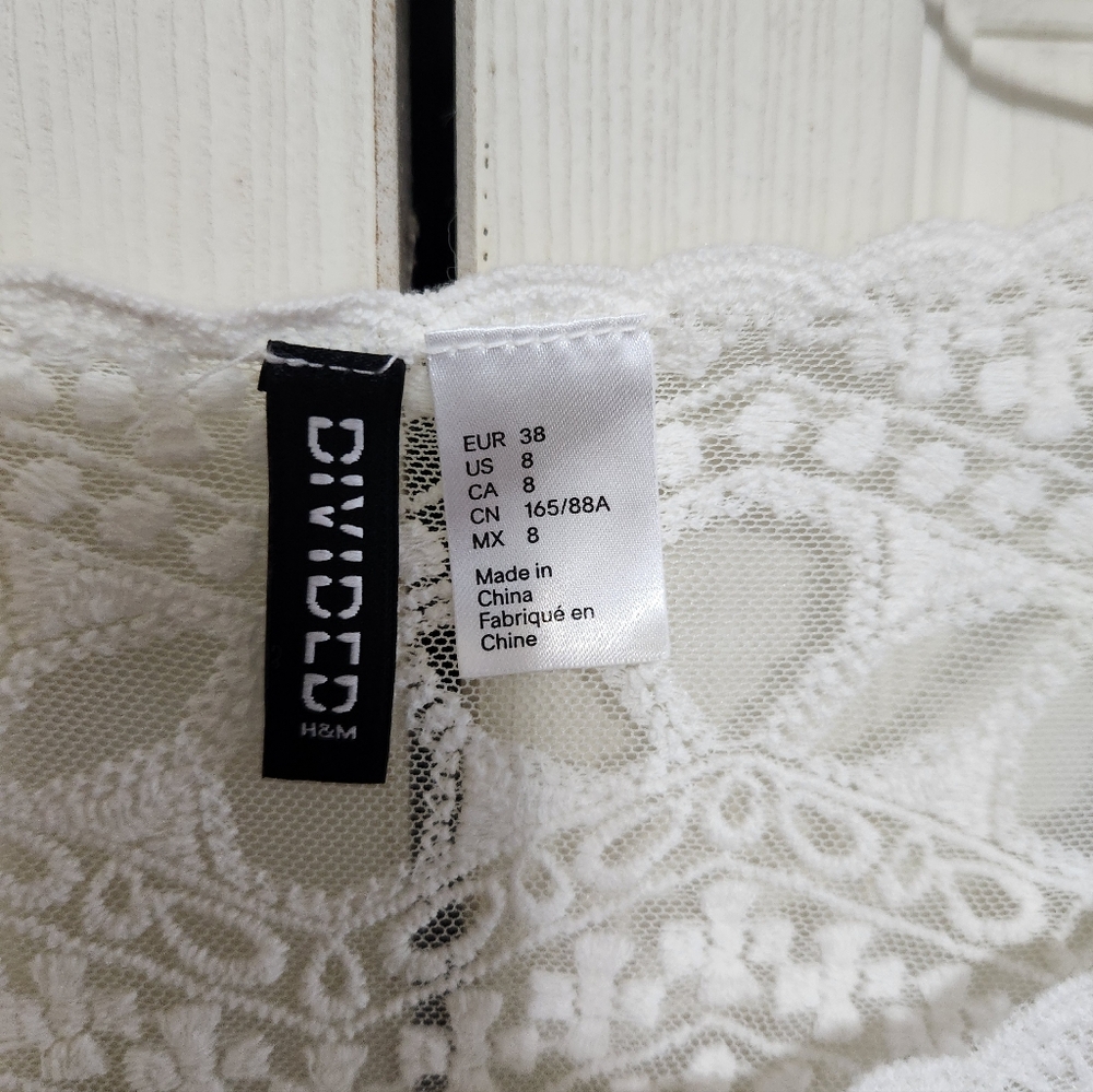Divided Ivory Lace Women's Blouse - Picture 6 of 10